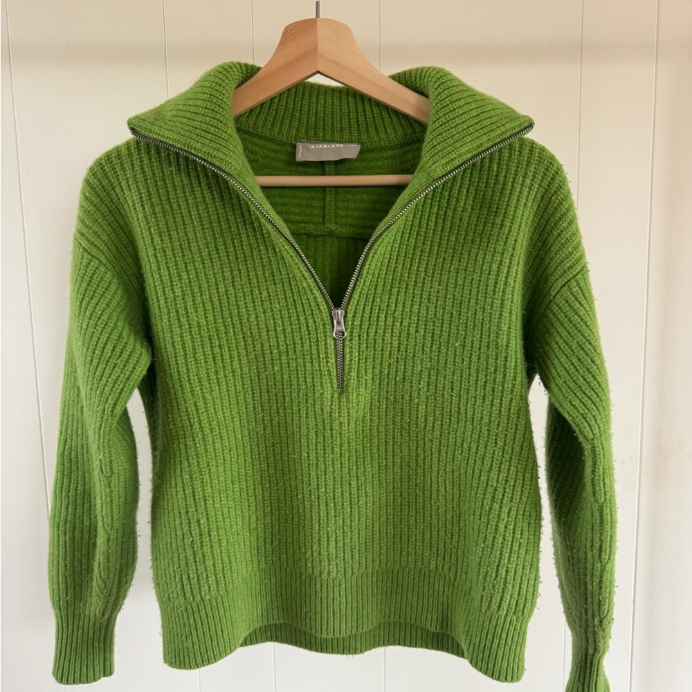 Everlane Wool Ribbed Half-Zip Sweater